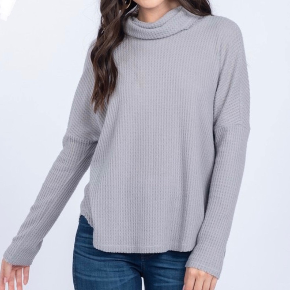 Waffle knit sweater